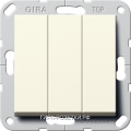 Gira S-55 Крем глянц Выключатель 3-клавишный с винт. клеммами