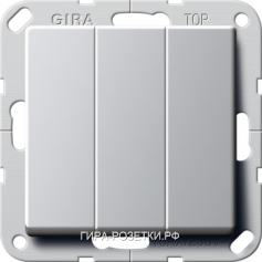 Gira E22 Алюминий Выключатель / Переключатель 3-клавишный