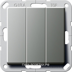 Gira E22 Сталь Выключатель / Переключатель 3-клавишный