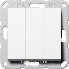 Gira S-55 Бел глянц Переключатель 3-клавишный
