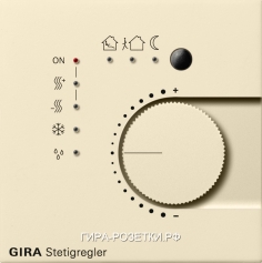 Gira Instabus F100 Глянц. Кремовый Многофунк. термостат Instabus KNX/EIB, 4-режимный