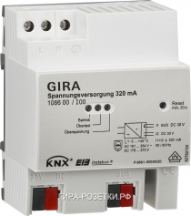 Gira Instabus Блок питания 320 мА, 2 выхода, со встроенным дросселем, на DIN-рейку