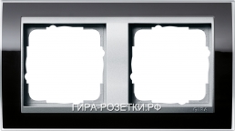 Gira EV CL Черный/Алюминий Рамка 2-ая (212736) G21