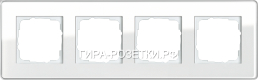 Gira ESP Glass ”C” Белое стекло Рамка 4-ая (214512