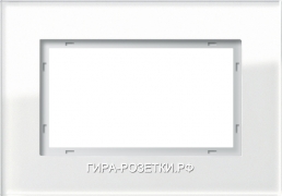 Gira ESP Белое стекло Рамка 1.5-ая без перегородки