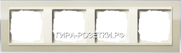 Gira EV CL Песочный/Крем глянц Рамка 4-ая (214771)