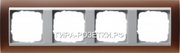 Gira EV Матово-коричневый/алюминий Рамка 4-ая (214