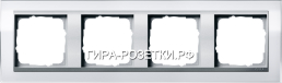Gira EV CL Бел/Алюминий Рамка 4-ая (214726) G21472