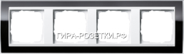 Gira EV CL Черный/Бел Рамка 4-ая (214733) G214733