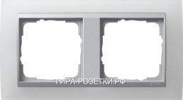 Gira EV Матово-Бел/алюминий Рамка 2-ая (21250) G21