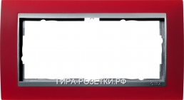 Gira EV Матово-красный/алюминий Рамка 2-ая без пер