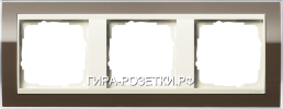 Gira EV CL Коричневый/Крем глянц Рамка 3-ая (21376