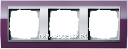 Gira EV CL Фиолетовый/Алюминий Рамка 3-ая (213756)