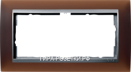 Gira EV Матово-коричневый/алюминий Рамка 2-ая без