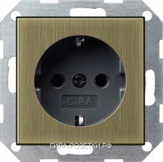 Gira ClassiX Розетка с з/к без захватов System 55 бронза/антрацит