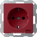 Gira Розетка с/з, цвет  Красный глянцевый для WSV (дальнейшее обеспечение безопасности) S-55