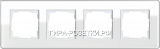 Gira ESP Glass "C" Белое стекло Рамка 4-ая