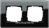 Gira ESP Glass "C" Черное стекло Рамка 2-ая
