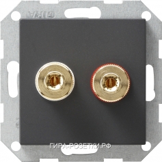 Gira S-55 Антрацит Аудиорозетка разъём WBT (+/-) с