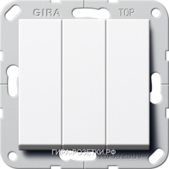 Gira S-55 Бел глянц Выключатель 3-клавишный с винт