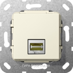 Gira S-55 Крем глянц Вставка Modular Jack RJ45 кат6