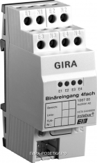 Gira Instabus Бинарный вход 4-х канальный 230 В, на DIN-рейку, 2 мод