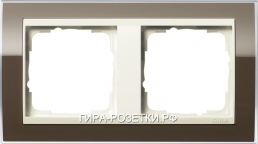 Gira EV CL Коричневый/Крем глянц Рамка 2-ая (21276
