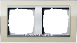 Gira EV CL Песочный/Алюминий Рамка 2-ая (212776) G