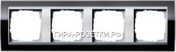Gira EV CL Черный/Алюминий Рамка 4-ая (214736) G21