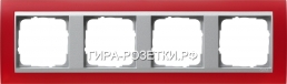 Gira EV Матово-красный/алюминий Рамка 4-ая (21492)