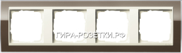 Gira EV CL Коричневый/Крем глянц Рамка 4-ая (21476