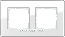 Gira ESP Glass ”C” Белое стекло Рамка 2-ая (212512