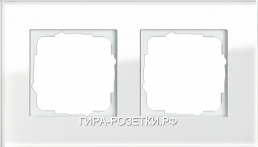 Gira ESP Белое стекло Рамка 2-ая (21212) G21212