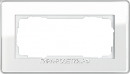 Gira ESP Glass C Белое стекло Рамка 2-ая без перегородки