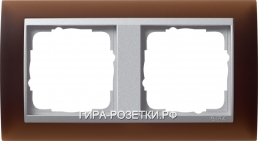 Gira EV Матово-коричневый/алюминий Рамка 2-ая (212