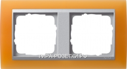 Gira EV Матово-оранжевый/алюминий Рамка 2-ая (2125