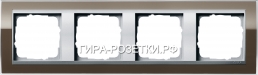 Gira EV CL Коричневый/Алюминий Рамка 4-ая (214766)