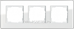 Gira ESP Glass ”C” Белое стекло Рамка 3-ая (213512