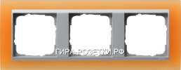 Gira EV Матово-оранжевый/алюминий Рамка 3-ая (2135