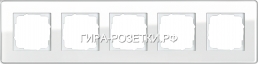 Gira ESP Glass ”C” Белое стекло Рамка 5-ая (215512