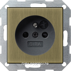 Gira ClassiX Розет с зазем штыр с защитой от детей System 55 бронза/антрацит