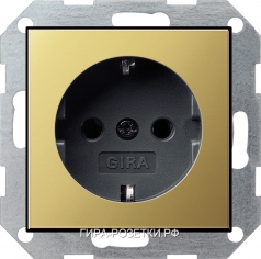 Gira ClassiX Розетка с з/к без захватов System 55 латунь/антрацит