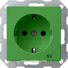 Gira S-55 Зеленый глянцевый Розетка с/з для SV (об