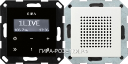 Gira Sys55 Радиоприемник скрытого монтажа с функцией RDS, матовый белый