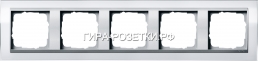 Gira EV CL Бел/Алюминий Рамка 5-ая (215726) G21572